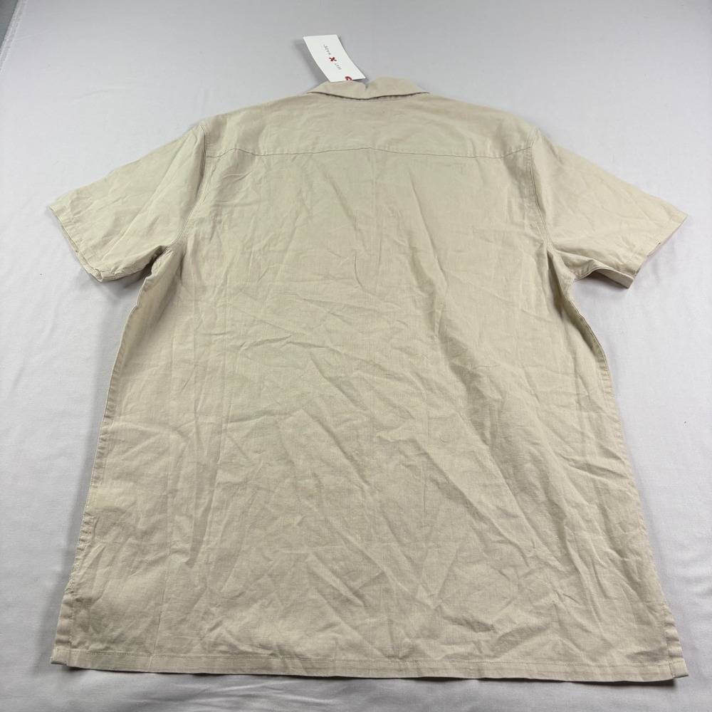 Best Made Co Linen Shirt Mesn Medium Beige Button Up Camp Casual NEW - Picture 8 of 10